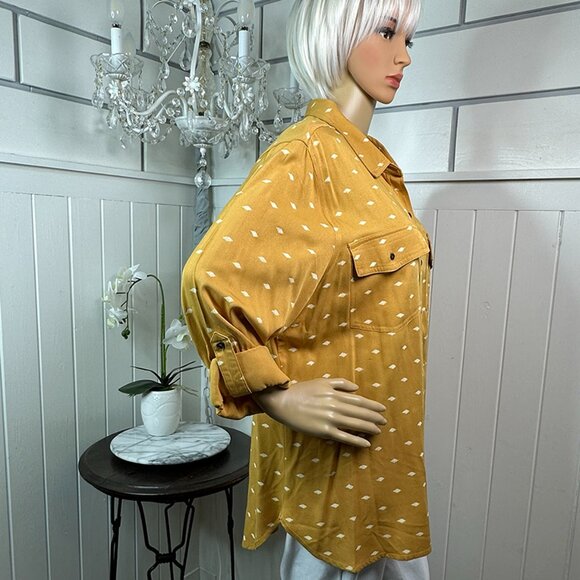 Gold & White a.n.a. Button Down Blouse XXL So comfortable! - Picture 6 of 10